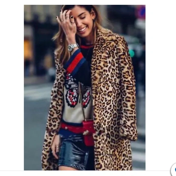 NWOT Zara Leopard Coat - Picture 1 of 4